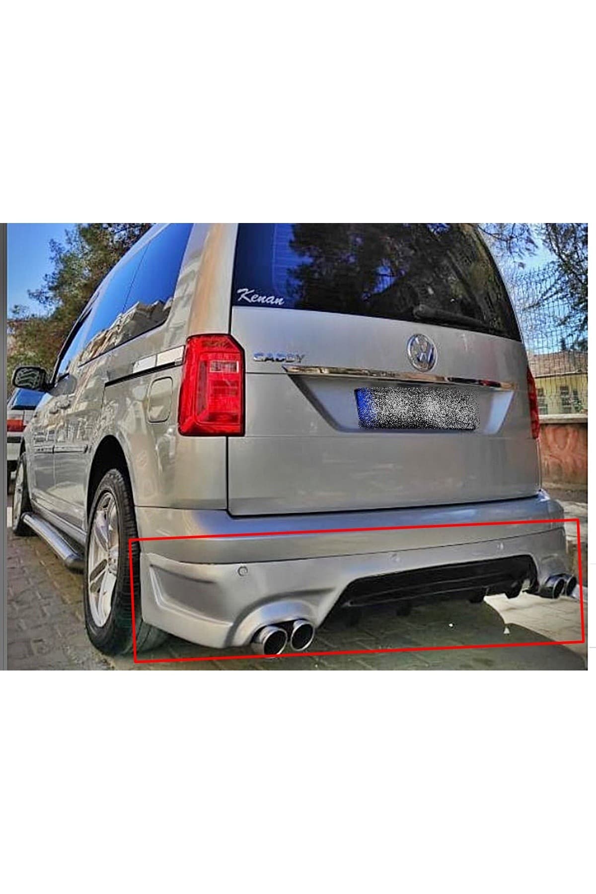VW CADDY T7 ARKA TAMPON EKİ - BOYASIZ FİBERGLASS 2015 - 2020
